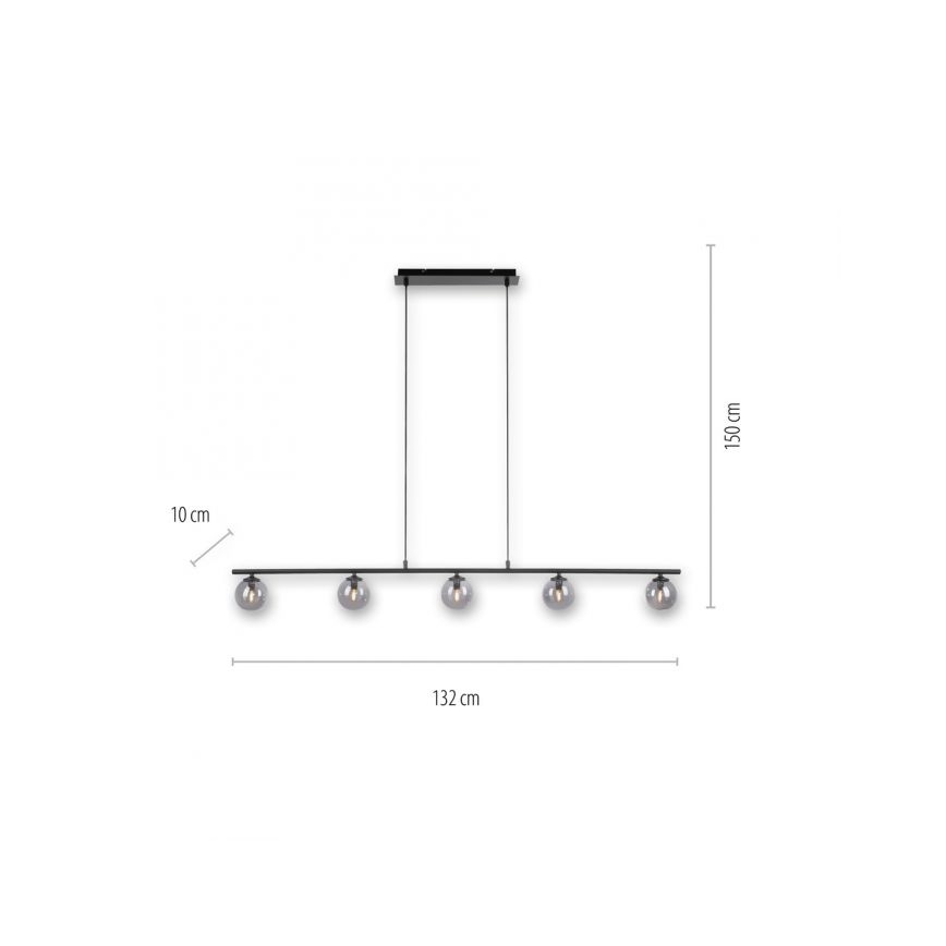 Paul Neuhaus 2026-18 - LED Πολύφωτο κρεμαστό ράγα WIDOW 5xG9/3W/230V