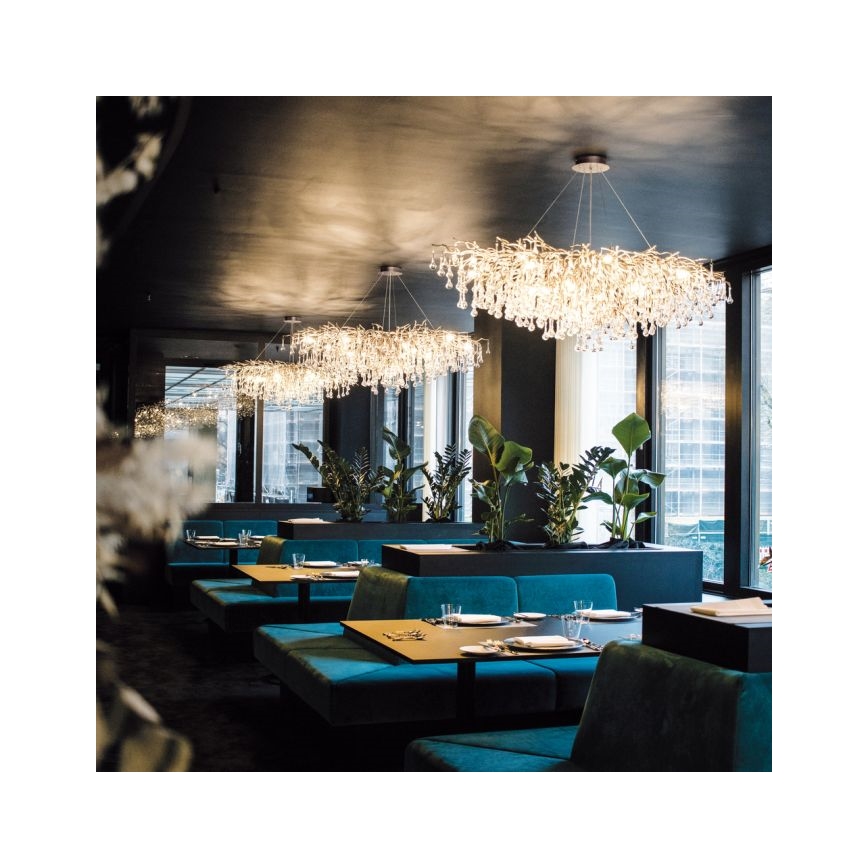 Paul Neuhaus 2031-11 - Κρεμαστό φωτιστικό οροφής ICICLE 15xG9/40W/230V 75x150 cm ορείχαλκος