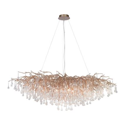 Paul Neuhaus 2031-11 - Κρεμαστό φωτιστικό οροφής ICICLE 15xG9/40W/230V 75x150 cm ορείχαλκος