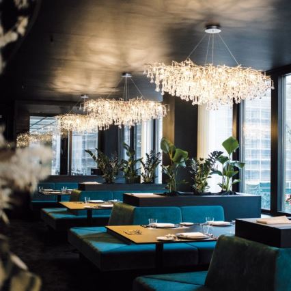 Paul Neuhaus 2031-55 - Κρεμαστό φωτιστικό οροφής ICICLE 15xG9/40W/230V 75x150 cm γυαλιστερό χρώμιο