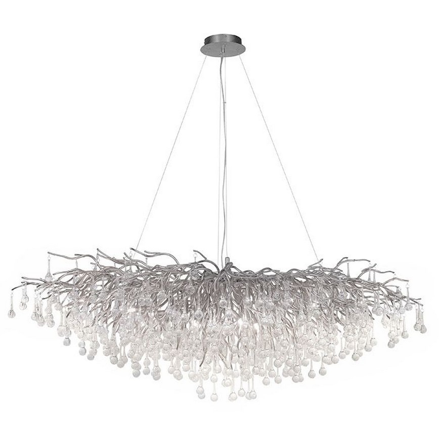 Paul Neuhaus 2031-55 - Κρεμαστό φωτιστικό οροφής ICICLE 15xG9/40W/230V 75x150 cm γυαλιστερό χρώμιο