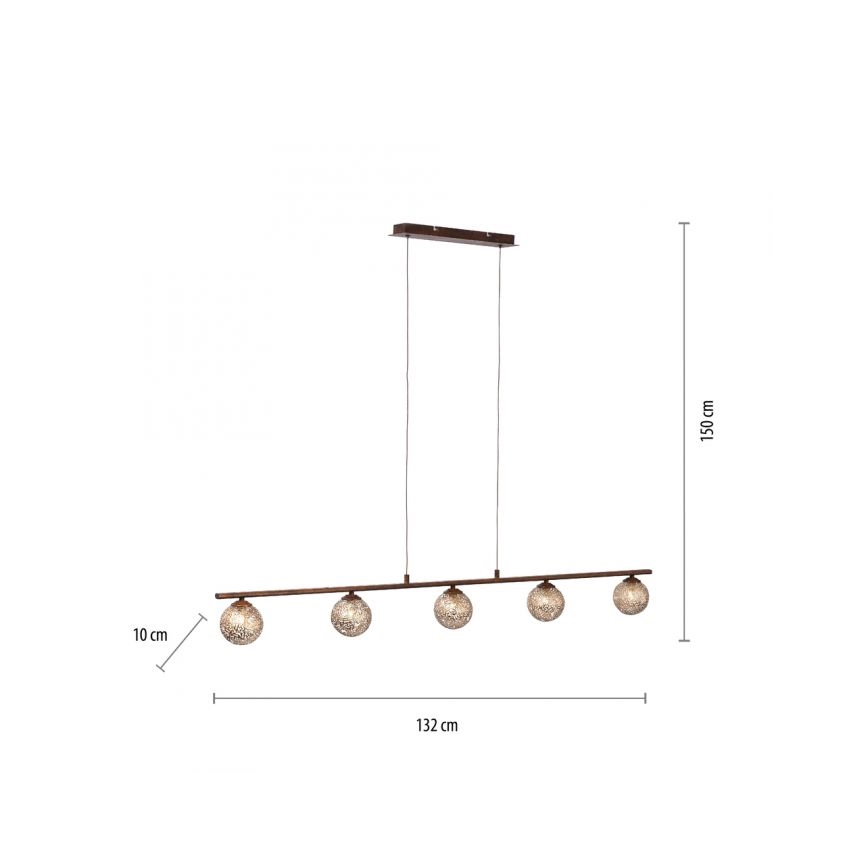 Paul Neuhaus 2040-48 - Πολύφωτο σε σχοινί GRETA 5xG9/40W/230V