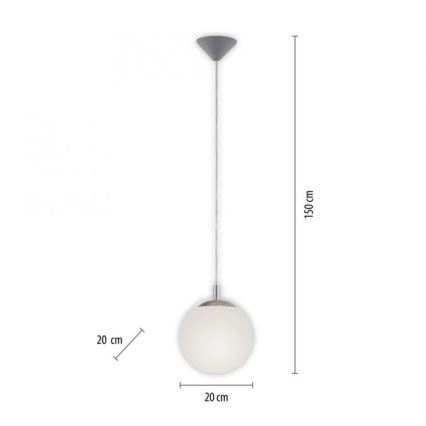 Paul Neuhaus 2072-55 - Κρεμαστό φωτιστικό οροφής BOLO 1xE27/60W/230V διάμετρος 20 cm