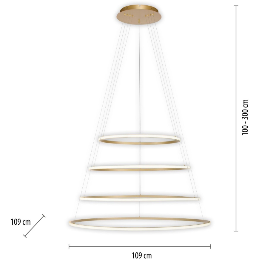 Paul Neuhaus 2124-60 - Led Dimmable κρεμαστό φωτιστικό οροφής TESSARA LED/97W/230V 2700-5000K + τηλεχειριστήριο