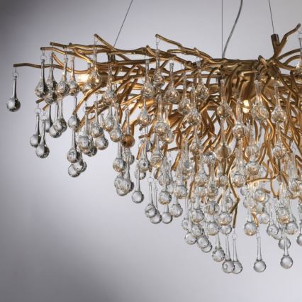 Paul Neuhaus 2192-11 - Κρεμαστό φωτιστικό οροφής ICICLE 10xG9/40W/230V 50x100 cm ορείχαλκος