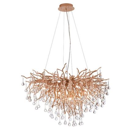 Paul Neuhaus 2192-11 - Κρεμαστό φωτιστικό οροφής ICICLE 10xG9/40W/230V 50x100 cm ορείχαλκος
