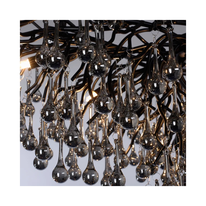 Paul Neuhaus 2192-18 - Κρεμαστό φωτιστικό με καλώδιο ICICLE 10xG9/40W/230V 50x100 cm μαύρο