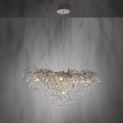 Paul Neuhaus 2192-55 - Φωτιστικό οροφής με καλώδιο ICICLE 10xG9/40W/230V 50x100 εκ. γυαλιστερό χρώμιο