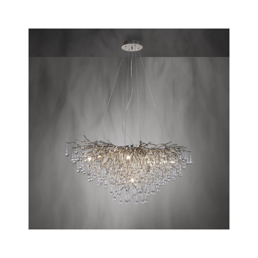 Paul Neuhaus 2192-55 - Κρεμαστό φωτιστικό οροφής ICICLE 10xG9/40W/230V 50x100 cm γυαλιστερό χρώμιο