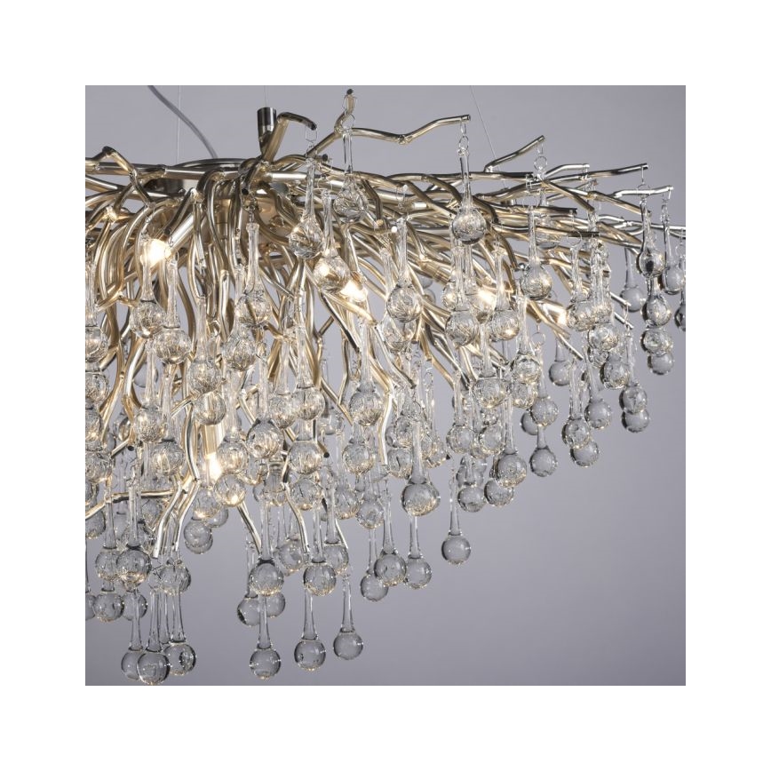 Paul Neuhaus 2192-55 - Κρεμαστό φωτιστικό οροφής ICICLE 10xG9/40W/230V 50x100 cm γυαλιστερό χρώμιο