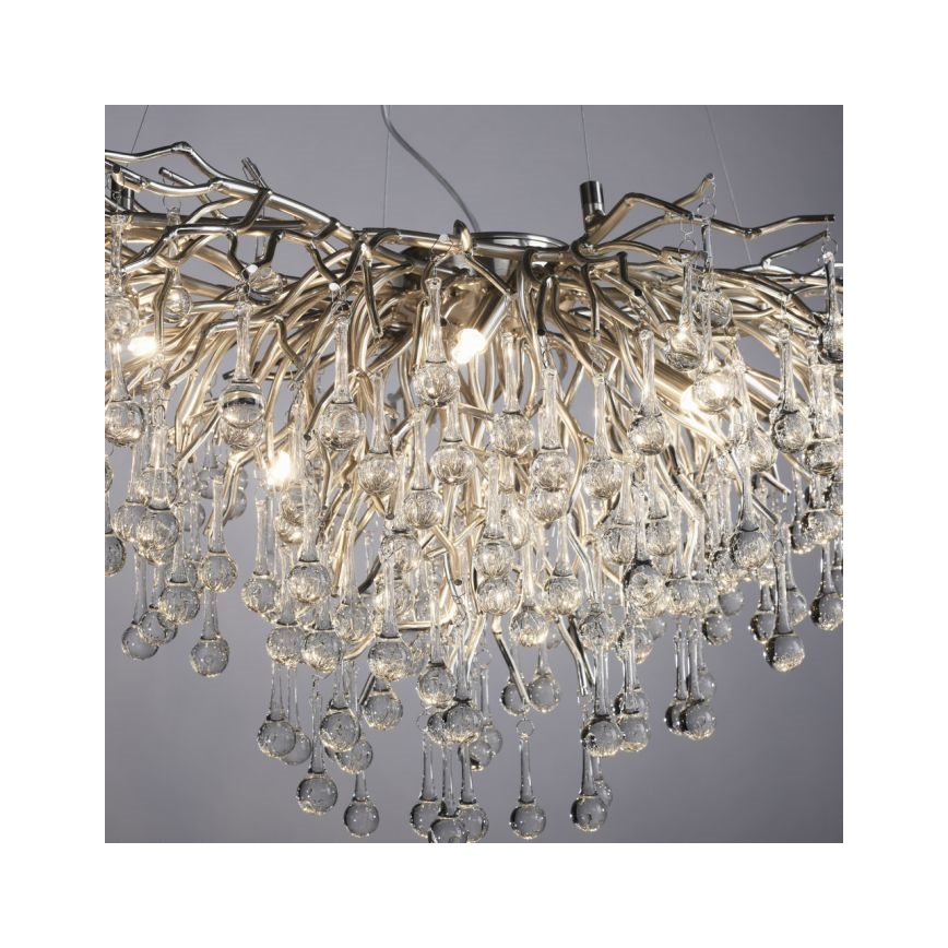 Paul Neuhaus 2192-55 - Κρεμαστό φωτιστικό οροφής ICICLE 10xG9/40W/230V 50x100 cm γυαλιστερό χρώμιο