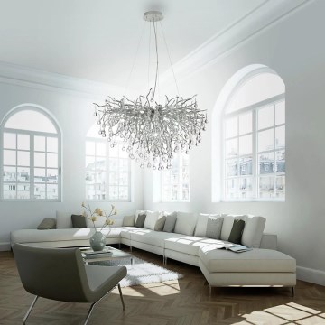 Paul Neuhaus 2192-55 - Φωτιστικό οροφής με καλώδιο ICICLE 10xG9/40W/230V 50x100 εκ. γυαλιστερό χρώμιο