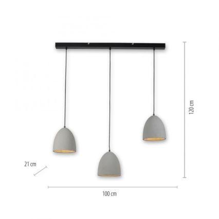 Paul Neuhaus 2233-22 - Πολύφωτο κρεμαστό ETON 3xE27/40W/230V