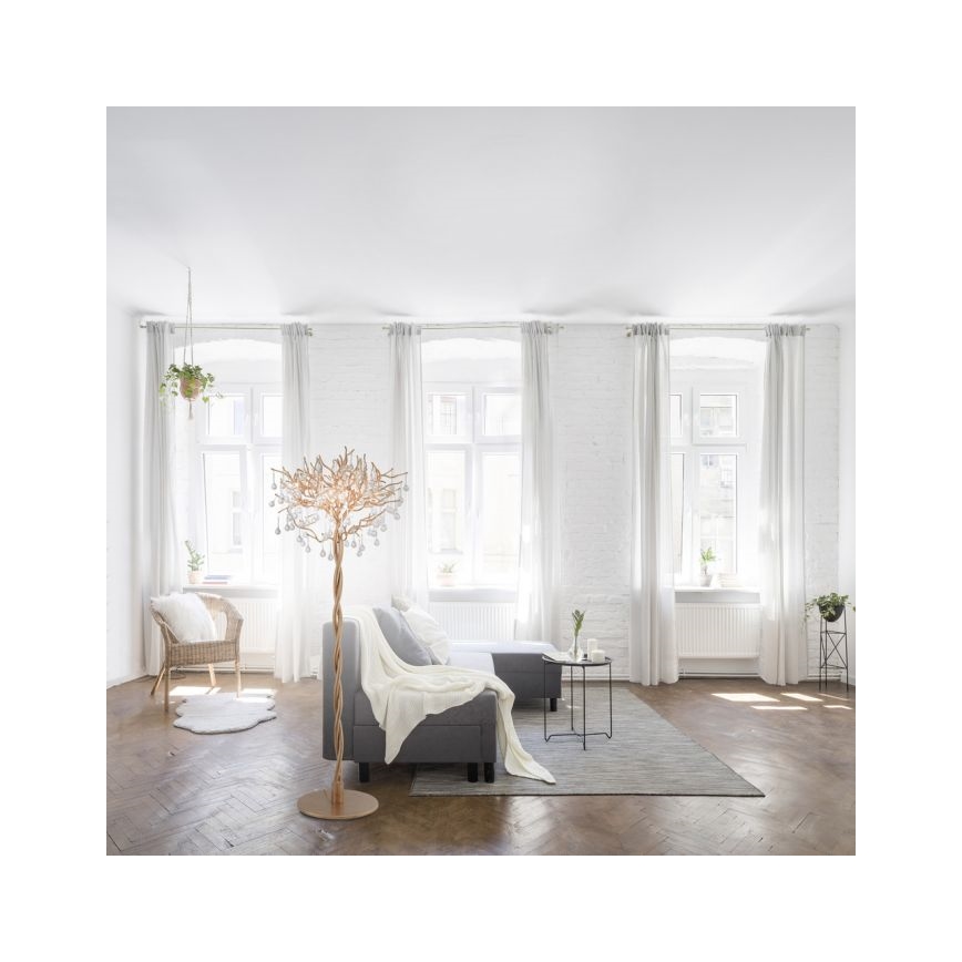 Paul Neuhaus 232-11 - Επιδαπέδια λάμπα ICICLE 5xG9/40W /230V ορείχαλκος