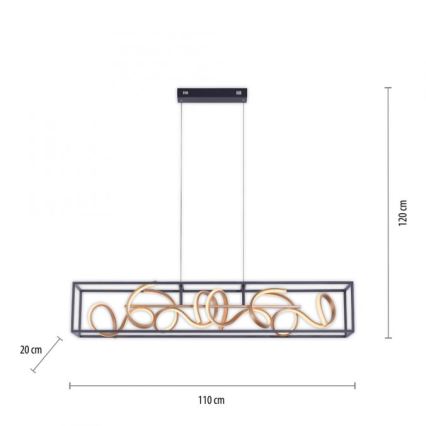 Paul Neuhaus 2416-18 - Πολύφωτο dimmer LED σε σχοινί SELINA 4xLED/10,2W/230V