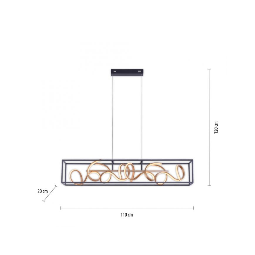 Paul Neuhaus 2416-18 - Πολύφωτο dimmer LED σε σχοινί SELINA 4xLED/10,2W/230V