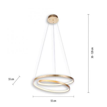 Paul Neuhaus 2472-12 - LED Dimmable πολύφωτο ράγα ROMAN LED/30W/230V χρυσό