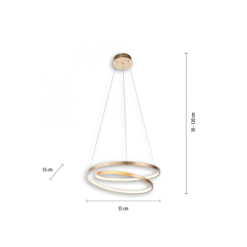 Paul Neuhaus 2472-12 - LED Dimmable πολύφωτο ράγα ROMAN LED/30W/230V χρυσό