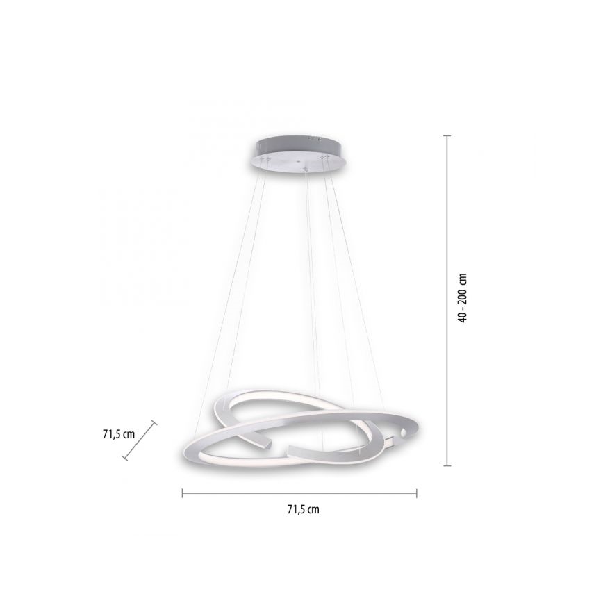 Paul Neuhaus 2491-55 - Πολύφωτο LED Dimming κρεμαστό ALESSA 2xLED/26W/230V + RC