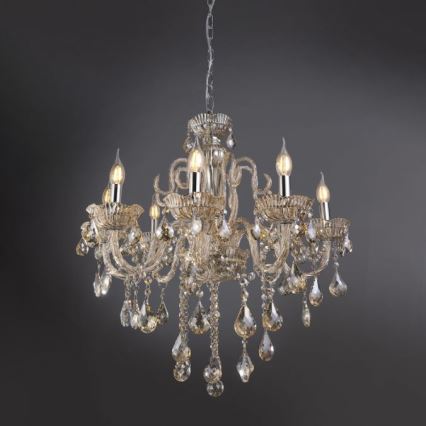 Paul Neuhaus 3081-97 - Κρυστάλλινο κρεμαστό πολύφωτο GRACIA 8xE14/40W/230V χρυσό