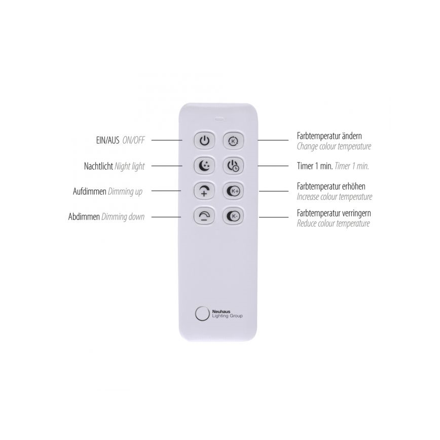 Paul Neuhaus 319-18 - Επιδαπέδια λάμπα dimming LED HULA LED/21,5W/230V 2700-5000K + τηλεχειριστήριο