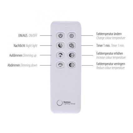 Paul Neuhaus 319-18 - Επιδαπέδια λάμπα dimming LED HULA LED/21,5W/230V 2700-5000K + τηλεχειριστήριο