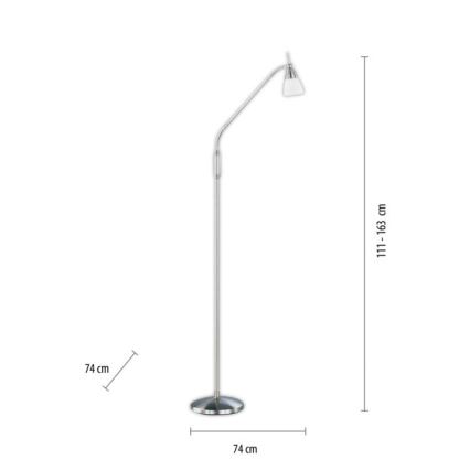 Paul Neuhaus 430-55 - LED Dimmable επιδαπέδια λάμπα αφής PINO 1xG9/28W/230V ματ χρώμιο