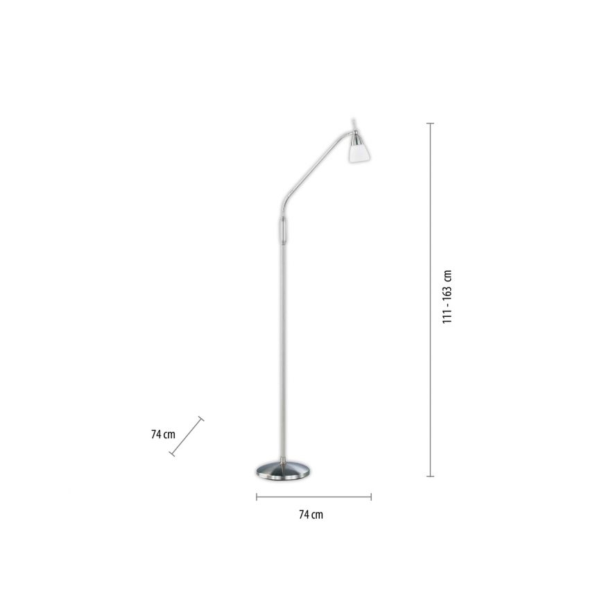 Paul Neuhaus 430-55 - LED Dimmable επιδαπέδια λάμπα αφής PINO 1xG9/28W/230V ματ χρώμιο