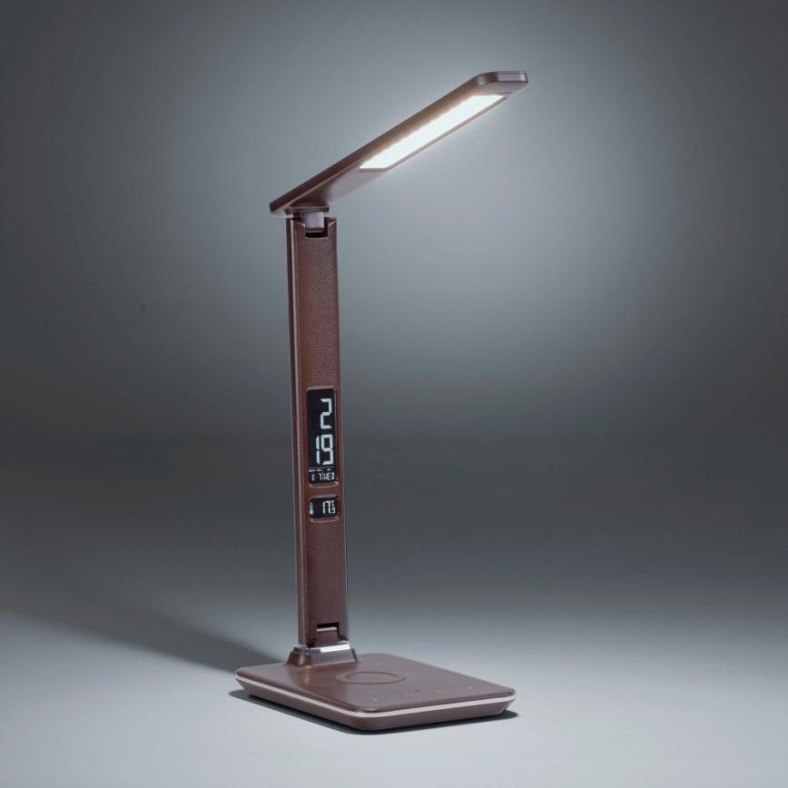 Paul Neuhaus 4595-23 - LED επιτραπέζιο φωτιστικό με ρύθμιση φωτεινότητας και ασύρματη φόρτιση ADRIANO LED/5W/230V καφέ