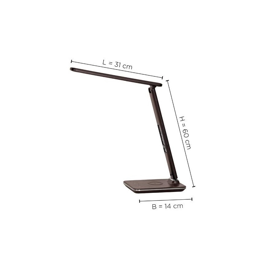 Paul Neuhaus 4595-23 - LED Dimmable επιτραπέζια λάμπα αφής με ασύρματη φόρτιση ADRIANO LED/5W/230V καφέ