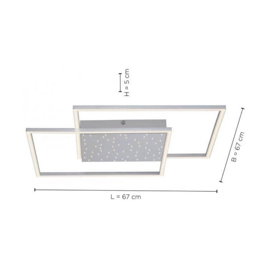 Paul Neuhaus 6024-55 - LED Dimmable πλαφονιέρα πολύφωτο YUKI LED/49W/230V +τηλεχειριστήριο