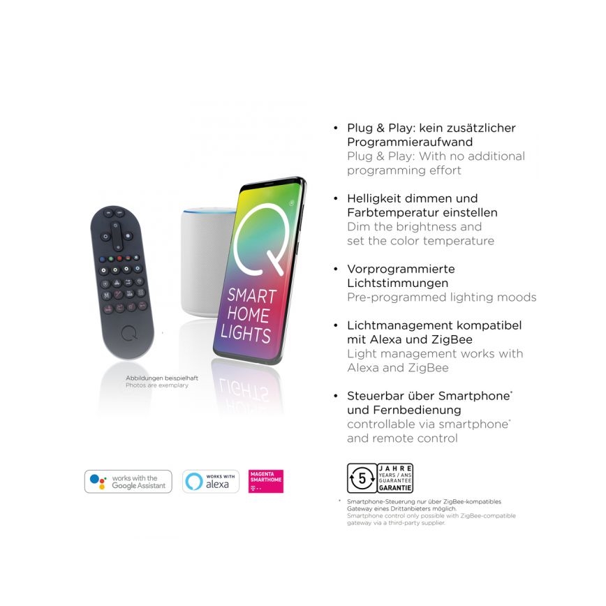 Paul Neuhaus 6071-18 - LED Ρυθμιζόμενο φωτιστικό οροφής Q-PIATO LED/35W/230V διάμ. 51 εκ. 2700-5000K Wi-Fi + τηλεχειριστήριο