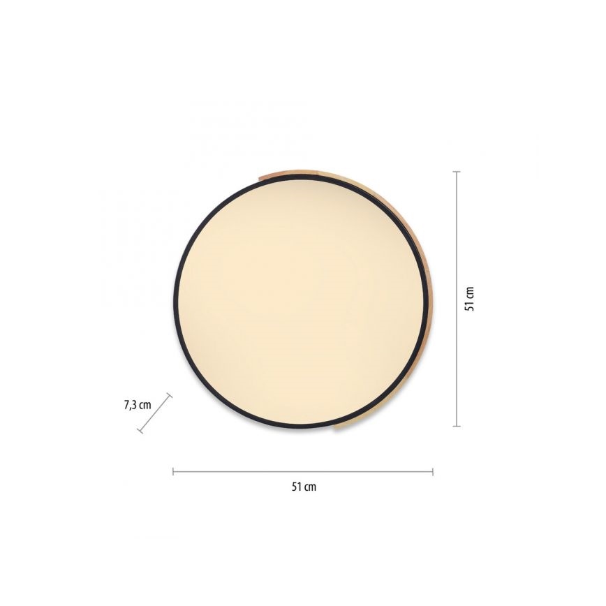 Paul Neuhaus 6071-18 - LED Ρυθμιζόμενο φωτιστικό οροφής Q-PIATO LED/35W/230V διάμ. 51 εκ. 2700-5000K Wi-Fi + τηλεχειριστήριο