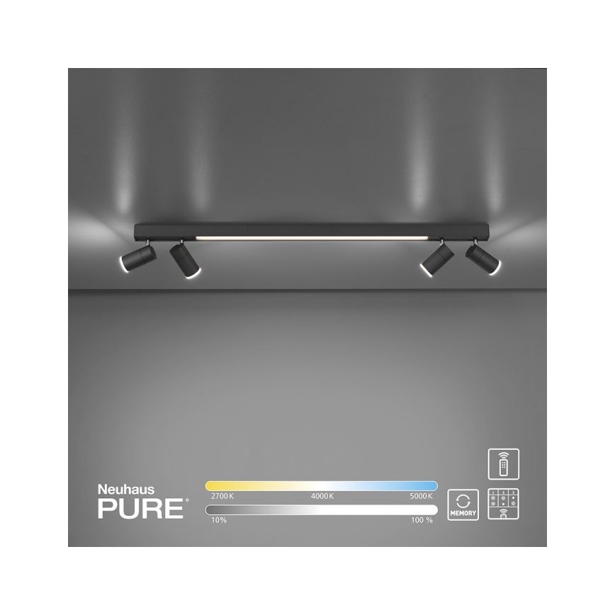 Paul Neuhaus 6121-13 - Φωτιστικό σποτ Dimming LED PURE 4xLED/4W/230V + LED/9W 2700-5000K + τηλεχειριστήριο