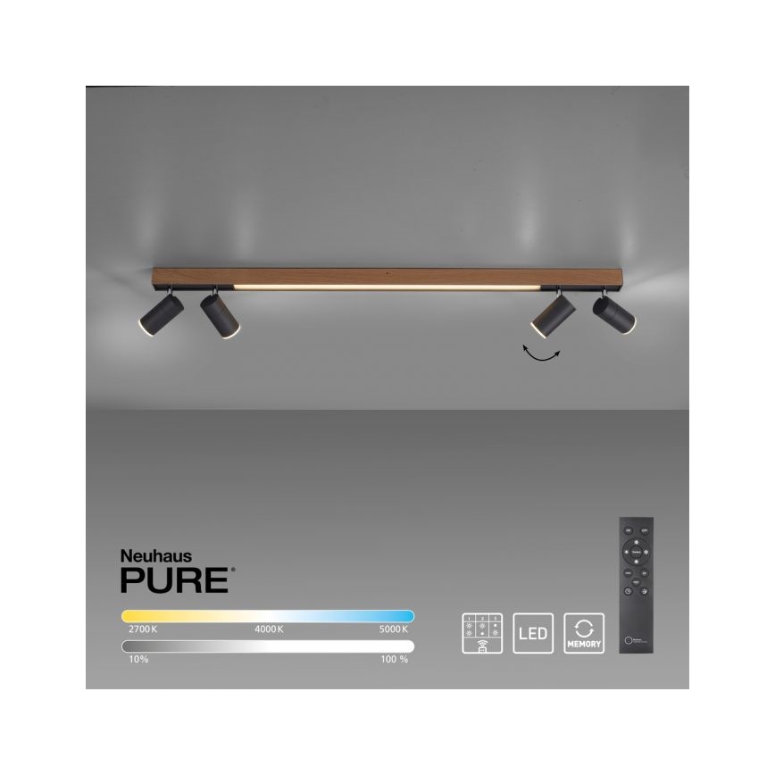 Paul Neuhaus 6121-79 - Φωτιστικό σποτ Dimming LED PURE 4xLED/4W/230V + LED/9W 2700-5000K + τηλεχειριστήριο