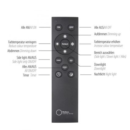 Paul Neuhaus 6121-79 - Φωτιστικό σποτ Dimming LED PURE 4xLED/4W/230V + LED/9W 2700-5000K + τηλεχειριστήριο