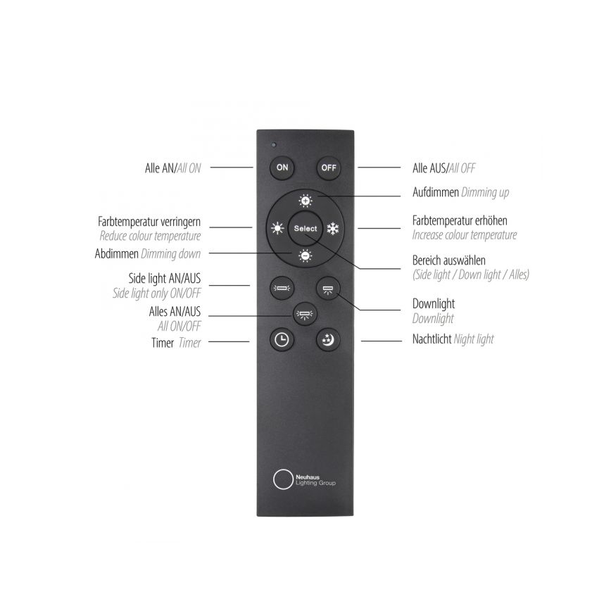 Paul Neuhaus 6121-79 - Φωτιστικό σποτ Dimming LED PURE 4xLED/4W/230V + LED/9W 2700-5000K + τηλεχειριστήριο