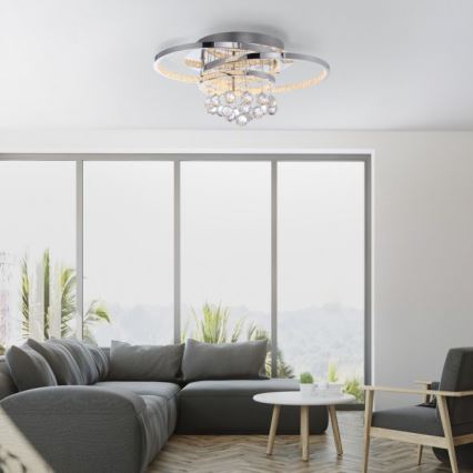 Paul Neuhaus 6267-17 - LED Dimmable φωτιστικό οροφής ROTAZO LED/32W/230V διάμετρος 45 cm γυαλιστερό χρώμιο