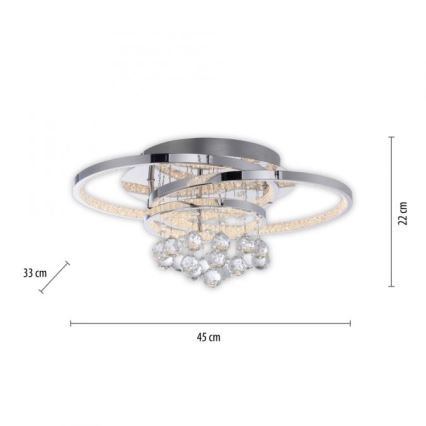 Paul Neuhaus 6267-17 - LED Dimmable φωτιστικό οροφής ROTAZO LED/32W/230V διάμετρος 45 cm γυαλιστερό χρώμιο