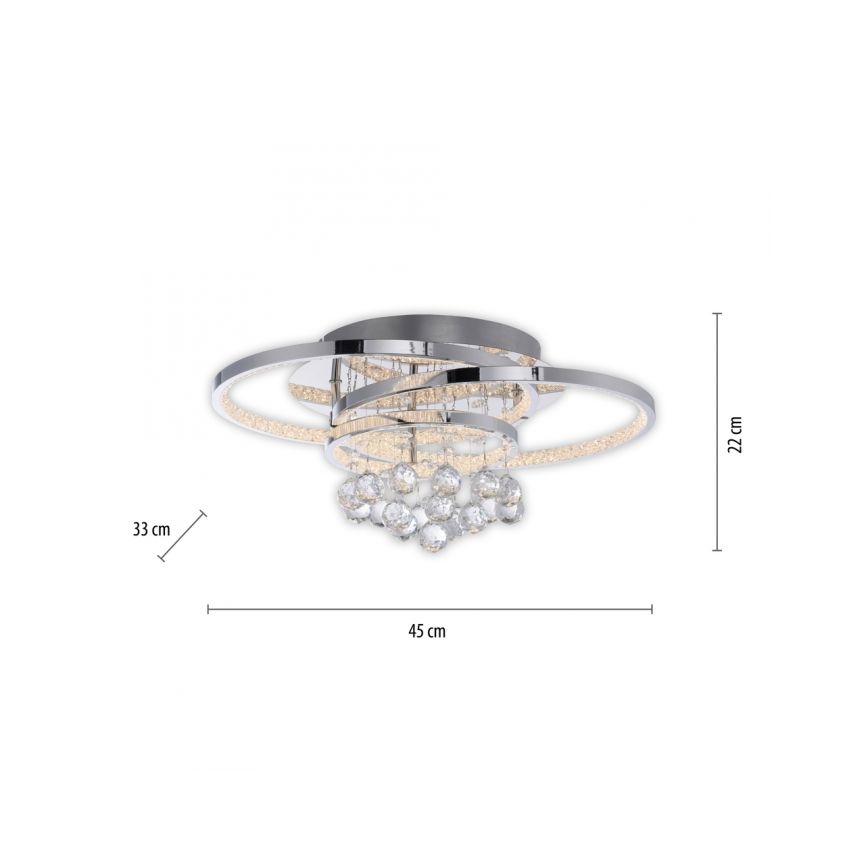 Paul Neuhaus 6267-17 - LED Dimmable φωτιστικό οροφής ROTAZO LED/32W/230V διάμετρος 45 cm γυαλιστερό χρώμιο