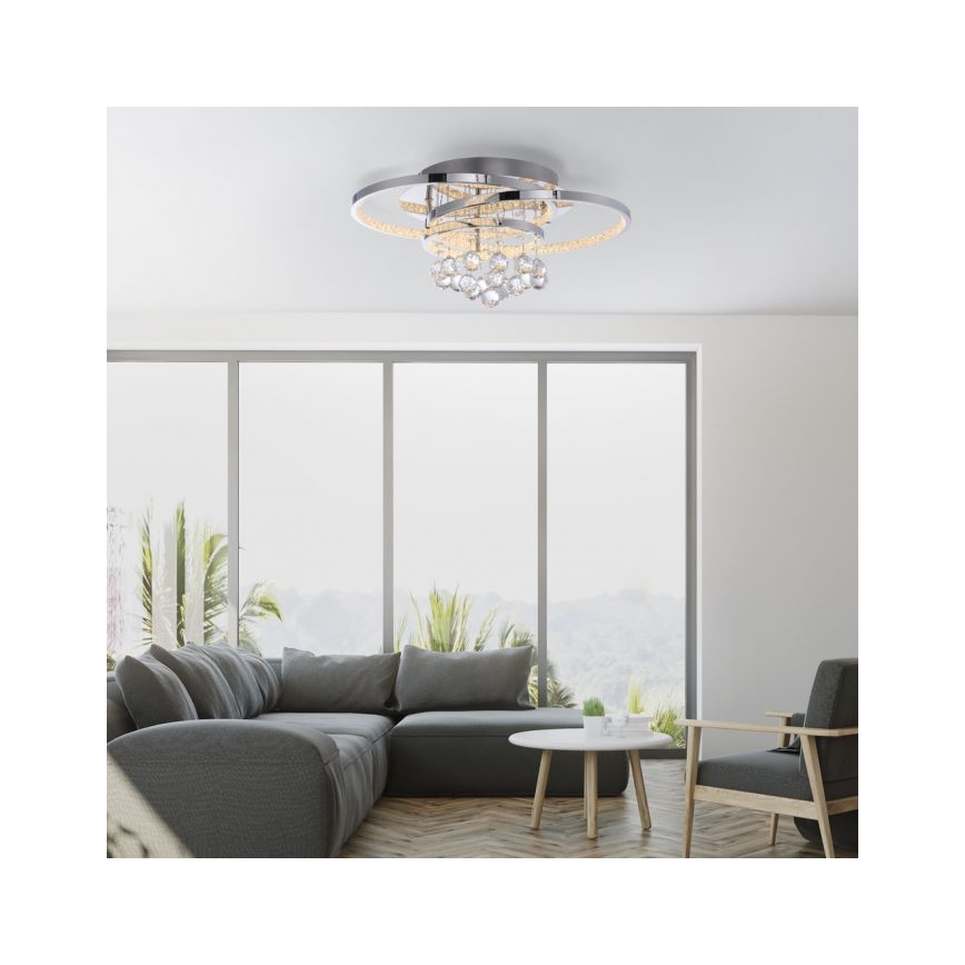 Paul Neuhaus 6267-17 - LED Dimmable φωτιστικό οροφής ROTAZO LED/32W/230V διάμετρος 45 cm γυαλιστερό χρώμιο