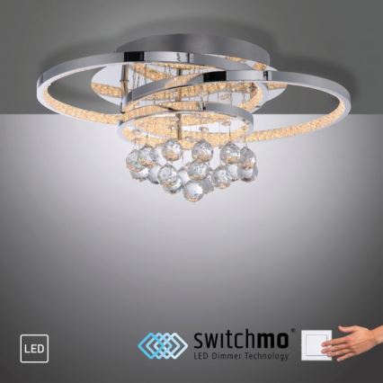 Paul Neuhaus 6267-17 - LED Dimmable φωτιστικό οροφής ROTAZO LED/32W/230V διάμετρος 45 cm γυαλιστερό χρώμιο