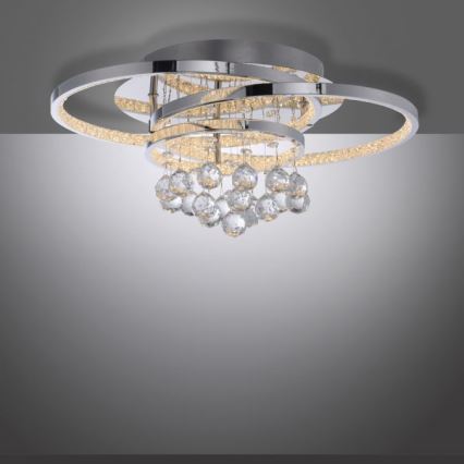 Paul Neuhaus 6267-17 - LED Dimmable φωτιστικό οροφής ROTAZO LED/32W/230V διάμετρος 45 cm γυαλιστερό χρώμιο