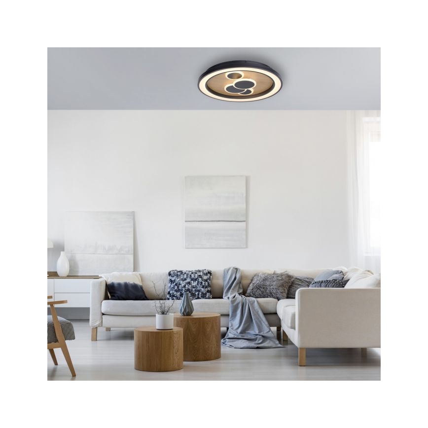 Paul Neuhaus 6284-79 - Φωτιστικό οροφής LED ELIZA LED/55,5W/230V διάμετρος 60 cm δρυς