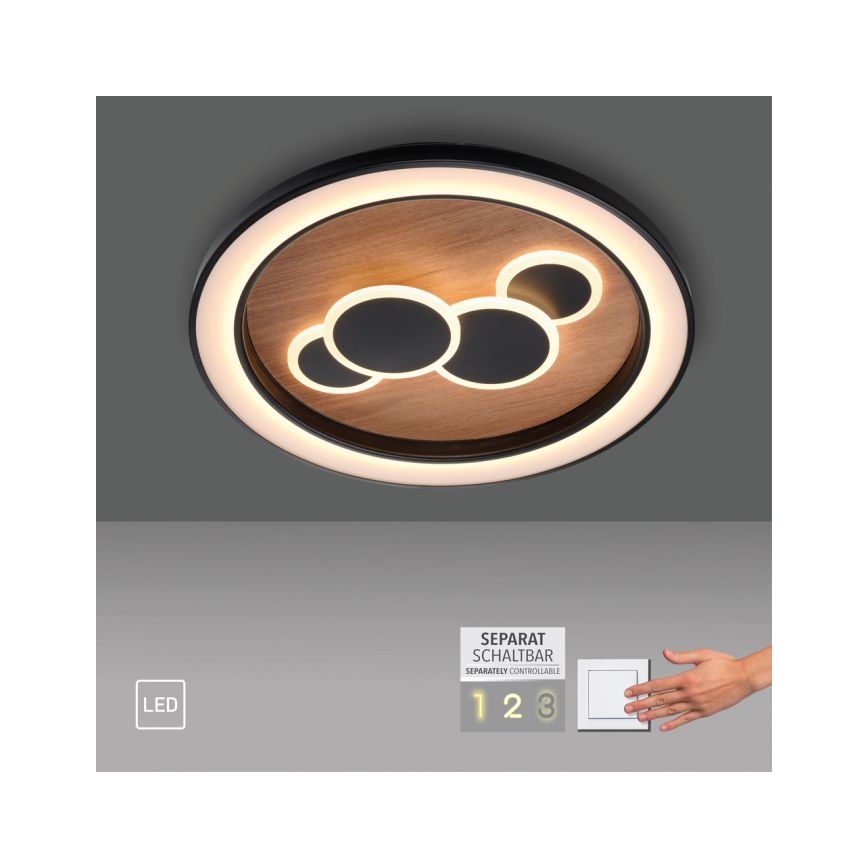 Paul Neuhaus 6284-79 - Φωτιστικό οροφής LED ELIZA LED/55,5W/230V διάμετρος 60 cm δρυς