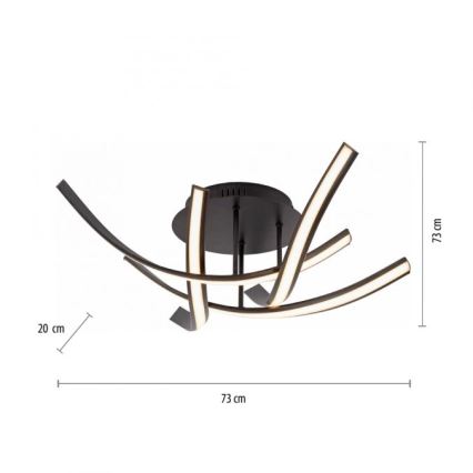 Paul Neuhaus 6474-48 - Πλαφονιέρα οροφής ντιμαριζόμενη LED LINDA 4xLED/7W/230V