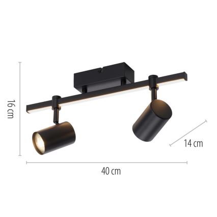 Paul Neuhaus 6524-18 - LED Σποτ φωτιστικό BARIK 2xGU10/4,5W/230V + LED/5W