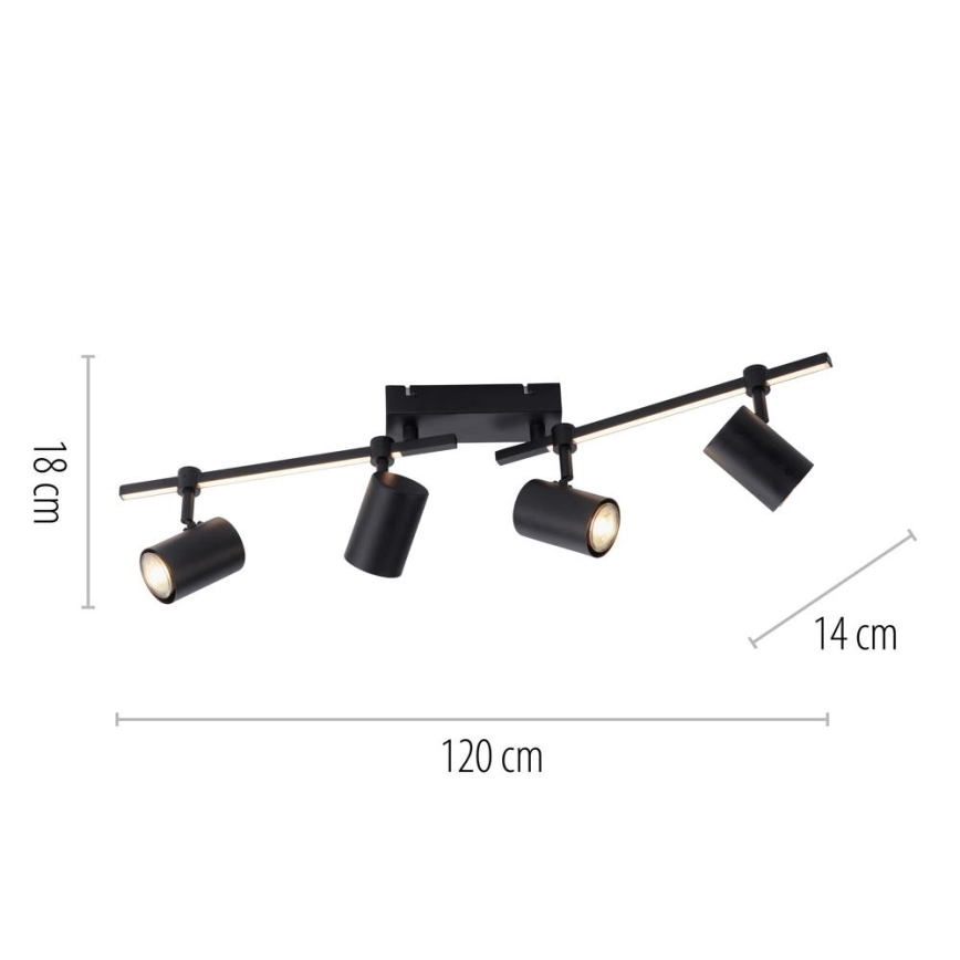 Paul Neuhaus 6525-18 - LED Σποτ με 4 φώτα BARIK 4xGU10/4,5W/230V + LED/10W