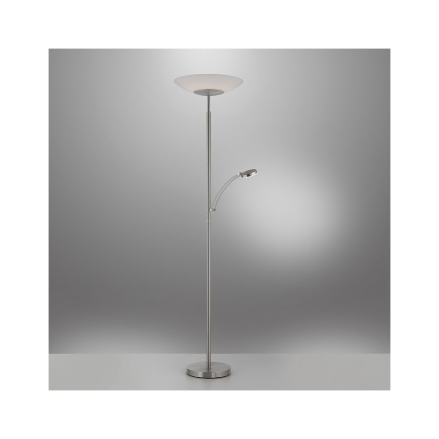 Paul Neuhaus 655-55 - Φωτιστικό δαπέδου LED Dimmable ALFRED 1xLED/28W+1xLED/4W/230V γυαλιστερό χρώμιο
