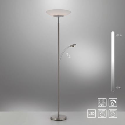 Paul Neuhaus 655-55 - Φωτιστικό δαπέδου LED Dimmable ALFRED 1xLED/28W+1xLED/4W/230V γυαλιστερό χρώμιο